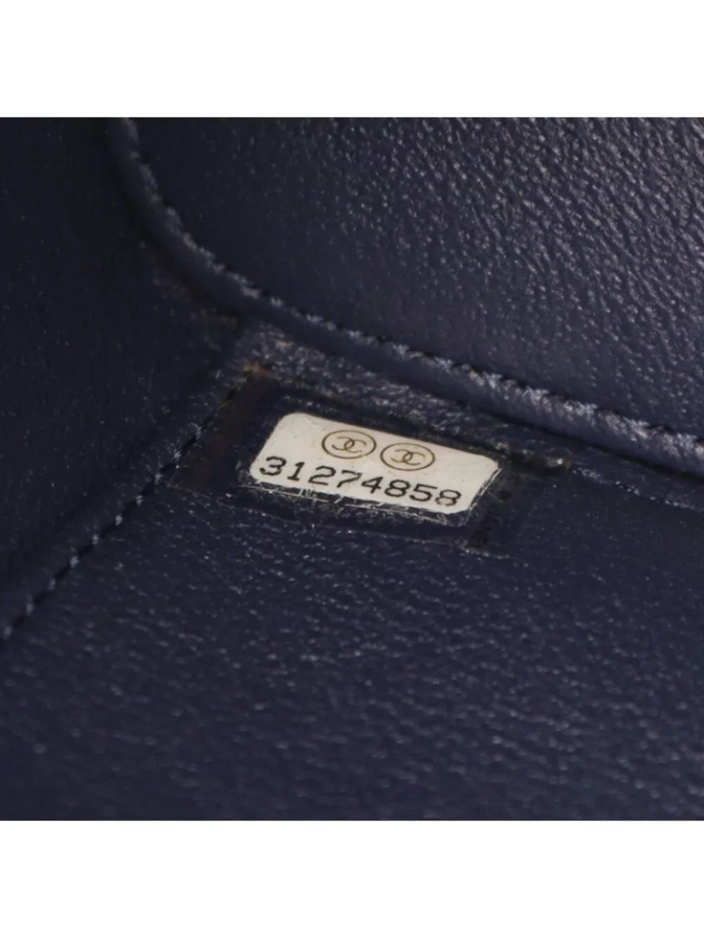 Chanel Shoulder Bag Quilted Vanity 2-Way Navy Caviar Leather Chain